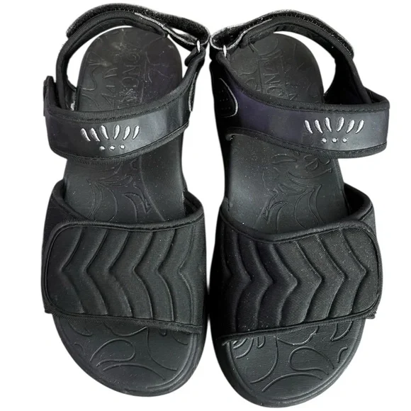 Orthopedic Black Walking Sandals with Adjustable Velcro Straps by Oncai | Size 8 - Picture 2 of 12